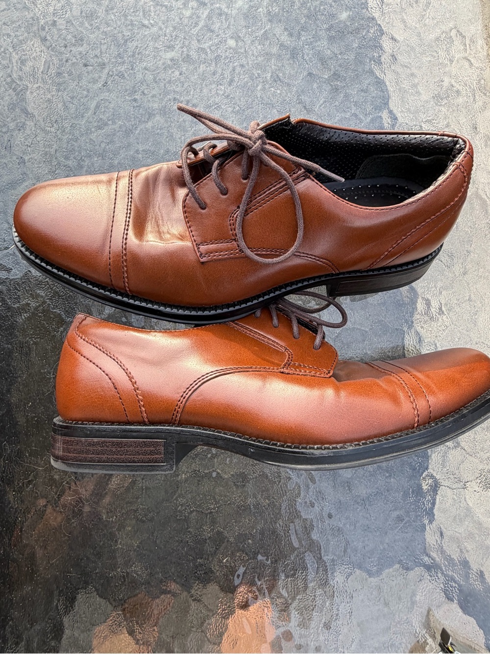 Dockers Men's Brown Leather Derby Dress Shoes